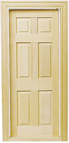 Dollhouse miniature 6-PANEL DOOR ? ? Inch Scale